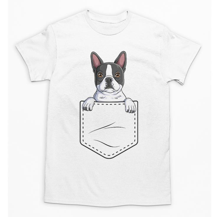 Boston Terrier In The Pocket Cute Boston Terrier Dog Lovers Men Women Girls Kids Unisex T-Shirt