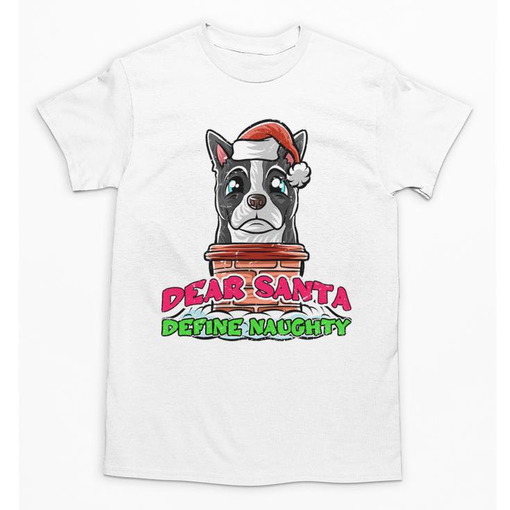 Boston Terrier Santa Claus Christmas Dog Unisex T-Shirt