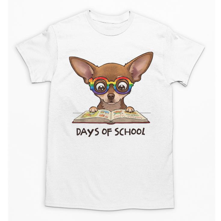 Chihuahua 100 Days Of School Rainbow Glasses Teacher Unisex T-Shirt