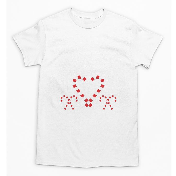 Christmas Candy Cane Work Of Heart Fourth 4th Grade Teacher Unisex T-Shirt