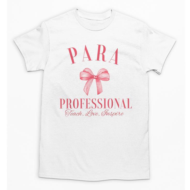 Coquette Bow Paraprofessional School Para Squad Teacher Aide Unisex T-Shirt