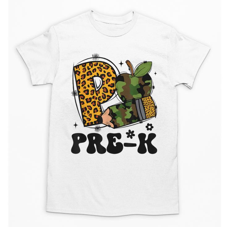 Cute Camo Pre K Back To School Teacher Kid Preschool Unisex T-Shirt