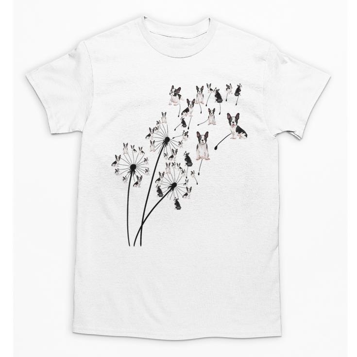 Dandelion Boston Terrier Flower Floral Bostie Tree Unisex T-Shirt