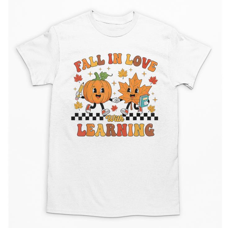 Fall In Love With Learning Teacher Student Autumn Pumpkin Unisex T-Shirt