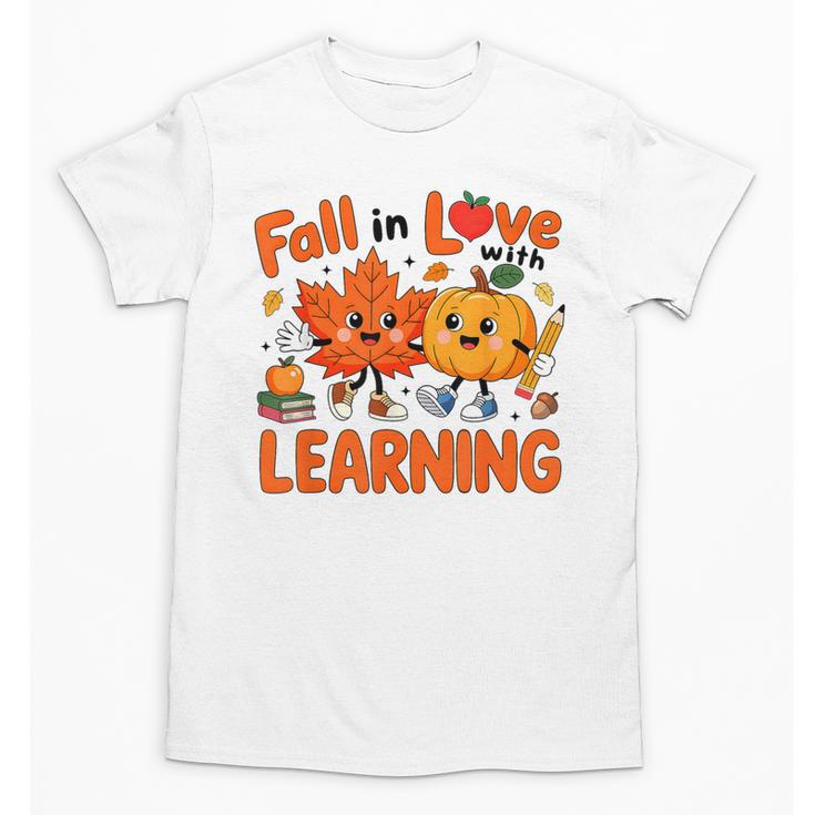 Fall In Love With Learning Thanksgiving Teacher Student Kids Unisex T-Shirt