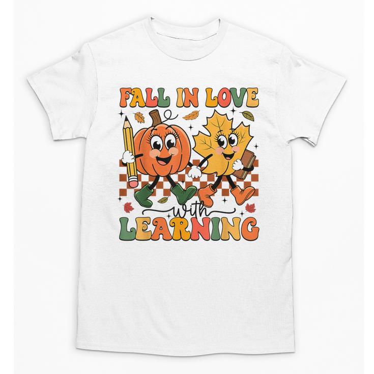 Fall In Love With Learning Thanksgiving Teacher Student Unisex T-Shirt