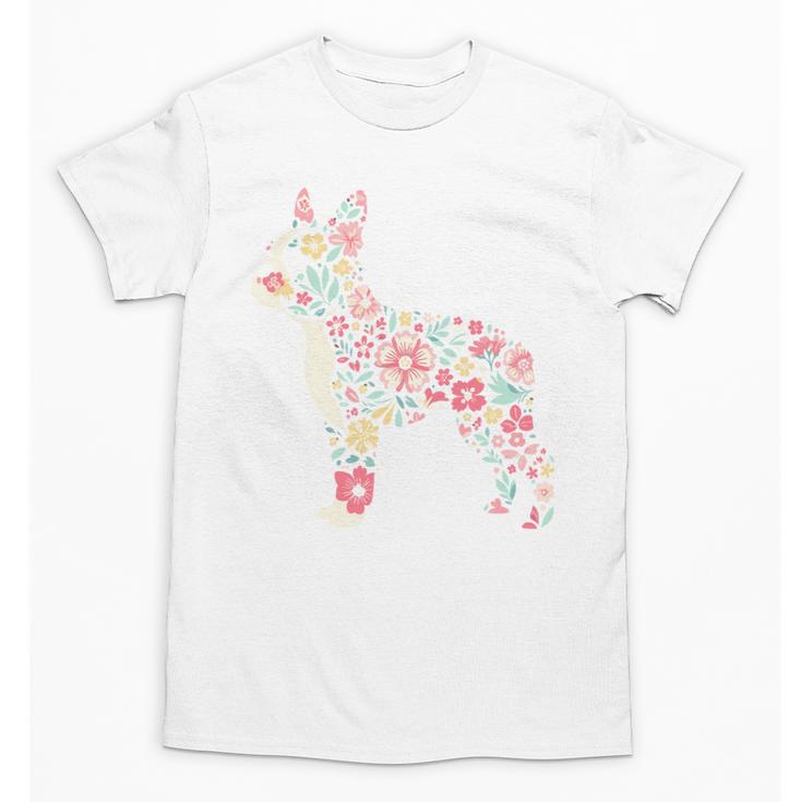 Floral FLower Boston Terrier Mom Grandma Unisex T-Shirt