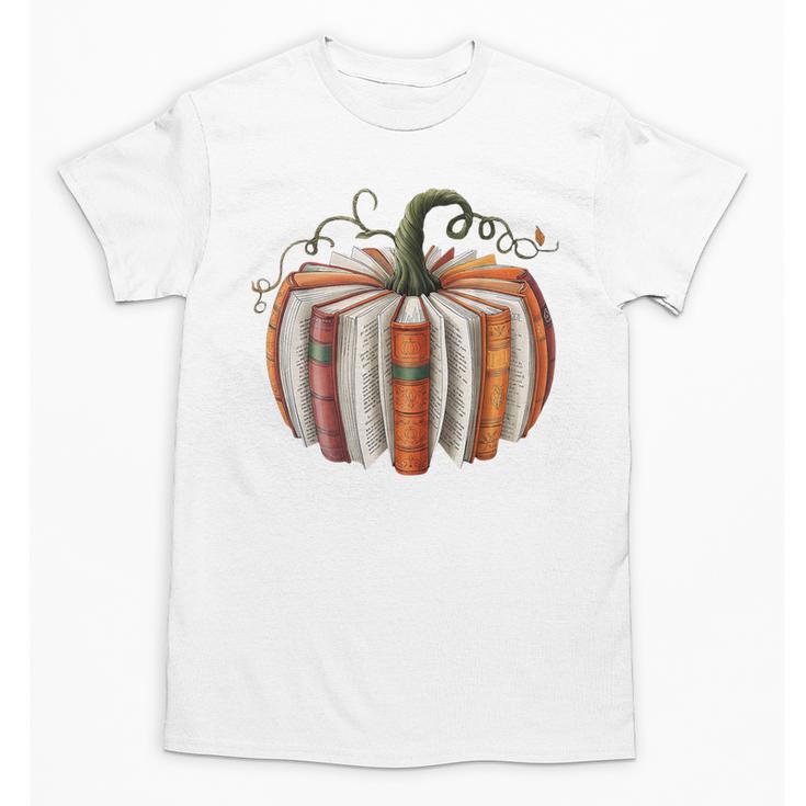 Halloween Teacher Librarians Fall Book Pumpkin Retro Reading Unisex T-Shirt