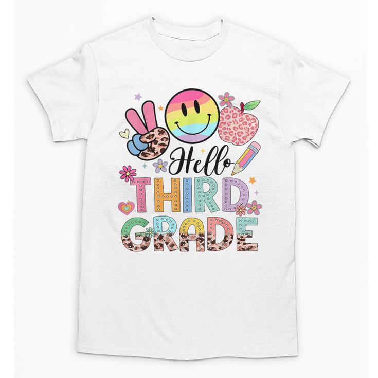 Hello 3rd Grade Boy Girl Teacher Back To School 3rd Grade Unisex T-Shirt