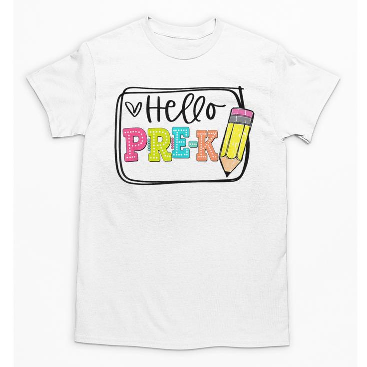 Hello Pre-K Team Preschool Teacher Kids Back To School Unisex T-Shirt