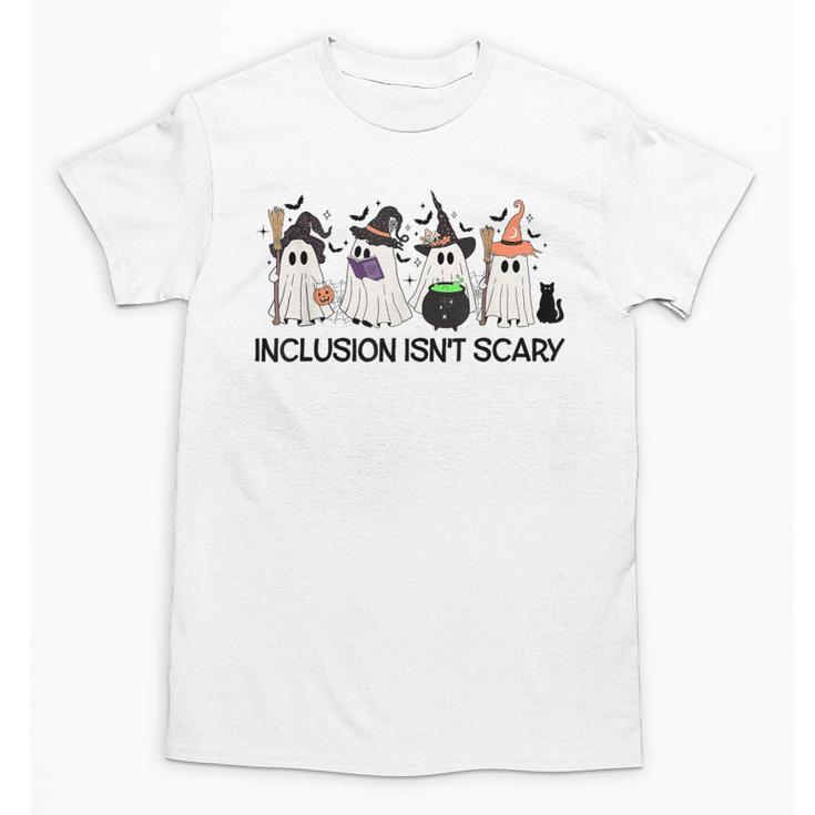 Inclusion Isn't Scary Boo Ghost Halloween Sped Teacher Unisex T-Shirt