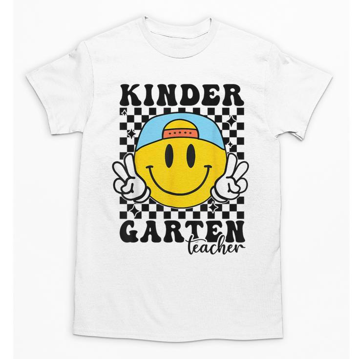 Kindergarten Teacher Hippie Smile Face Back School Unisex T-Shirt