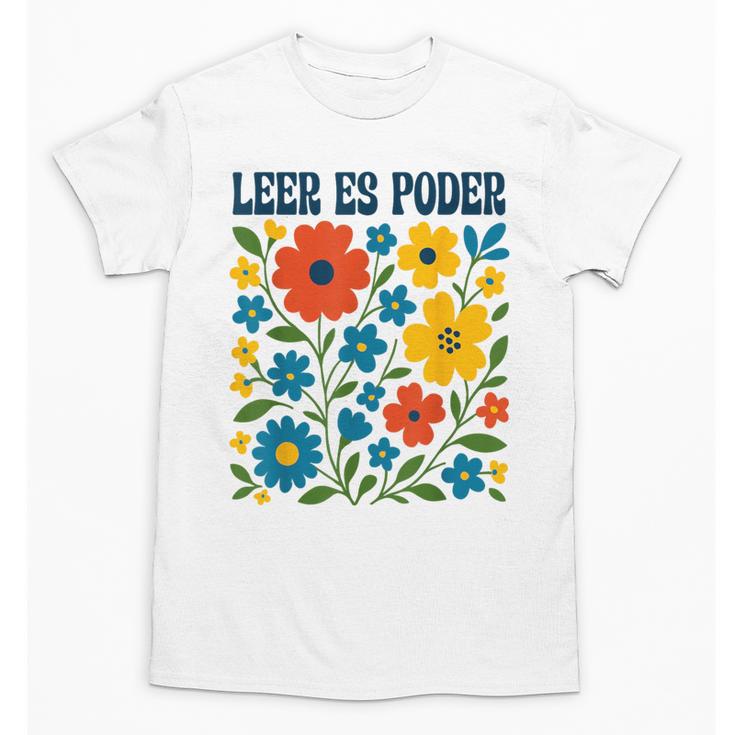 Leer Es Poder Cute Floral Boho Spanish Teacher Reading Unisex T-Shirt