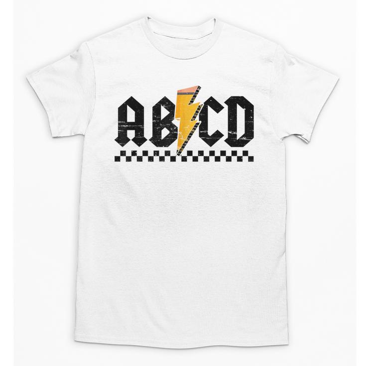 Lightning Pencil Rock'n Roll ABCD Teacher Back To School Kid Unisex T-Shirt