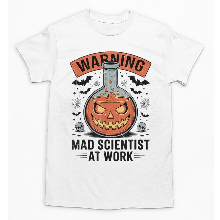 Mad Scientist Pumpkin Science Teacher Halloween Costume Kids Unisex T-Shirt