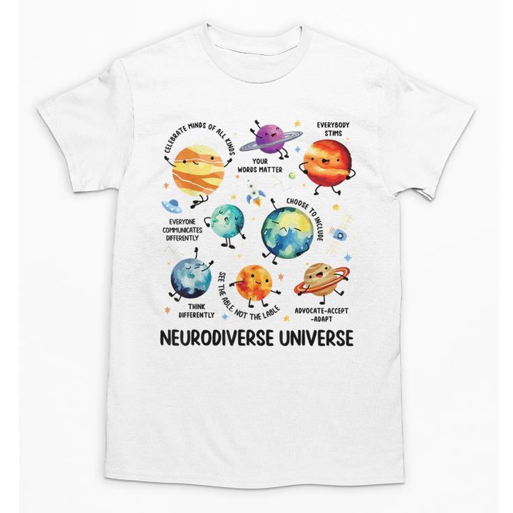 Neurodiverse Universe Space Planet Special Education Teacher Unisex T-Shirt