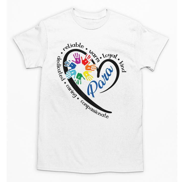 Para Heart Teacher Paraprofessional Paraeducator Men Women Unisex T-Shirt