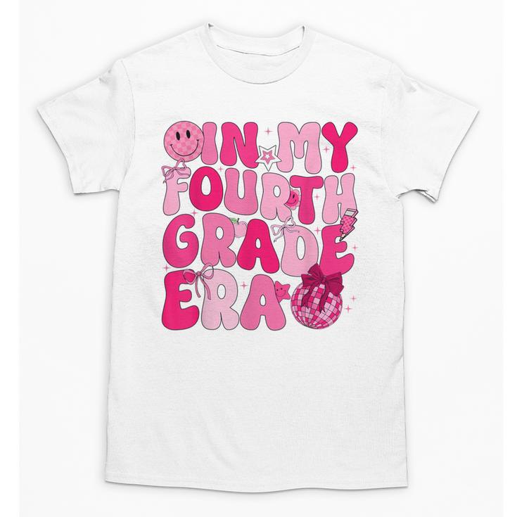 Pink Fourth Grade Era 4th Back To School Grade Teacher Unisex T-Shirt