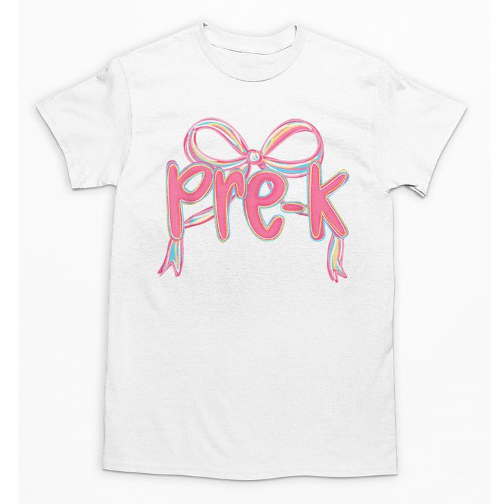 Preppy Pre k Back To School Pre-k Teachers Girls Cute Bow Unisex T-Shirt