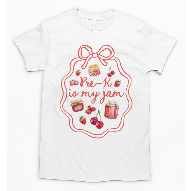 Preschool Pre-K Is My Jam Strawberry Girl Teacher Kids Unisex T-Shirt