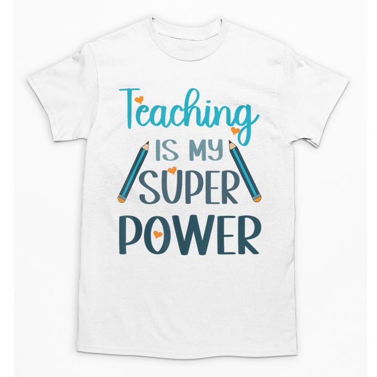 Retro Groovy Teaching Is My Super Power Teacher's Present Men Women Unisex T-Shirt