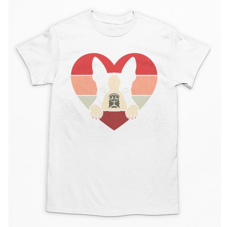 Retro Heart Boston Terrier Dog Vintage Valentine Unisex T-Shirt