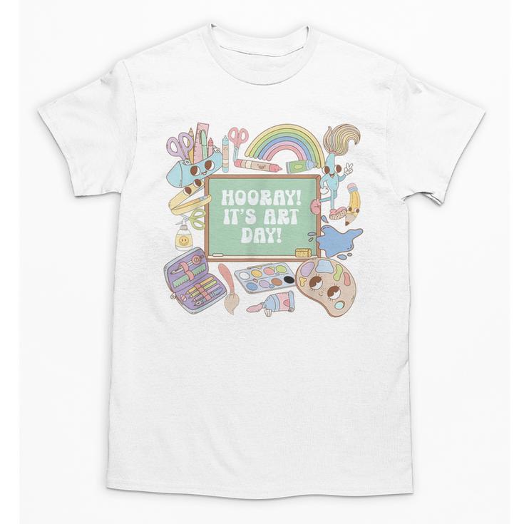 Retro Hooray It's Art Day Art Teacher Back To School Women Unisex T-Shirt