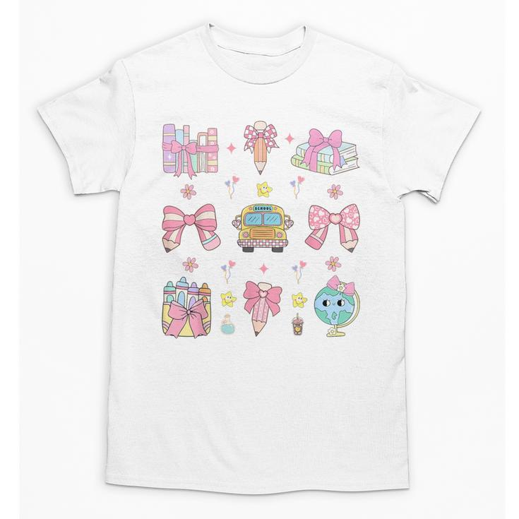 School Pencils And Bows Teacher Bow Coquette Pencil Girls Unisex T-Shirt