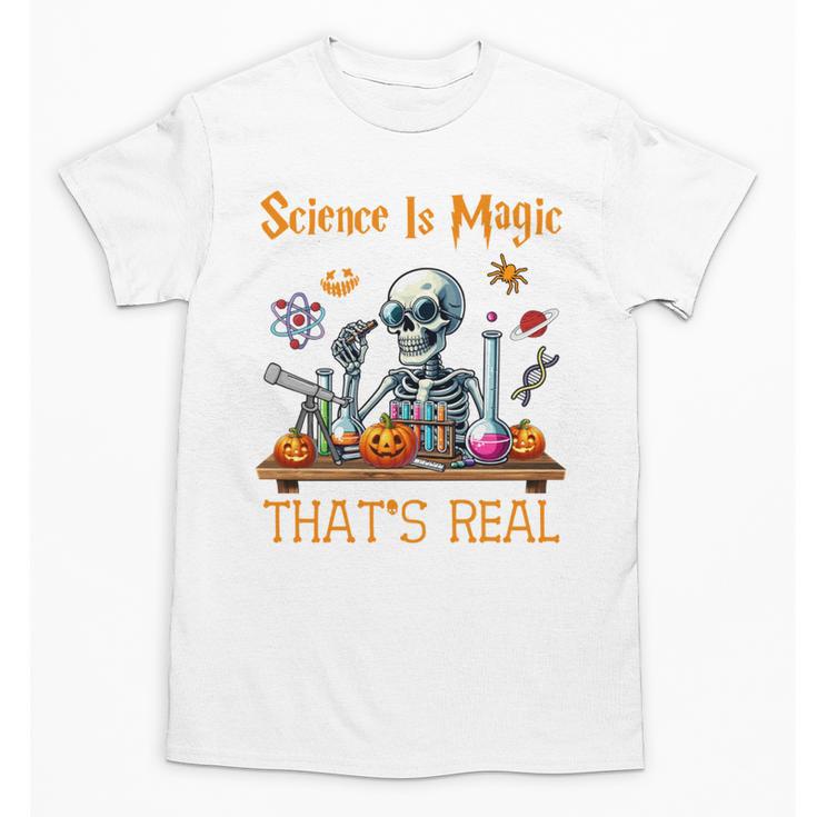 Science Is Magic Halloween Skeleton Students Teacher Unisex T-Shirt