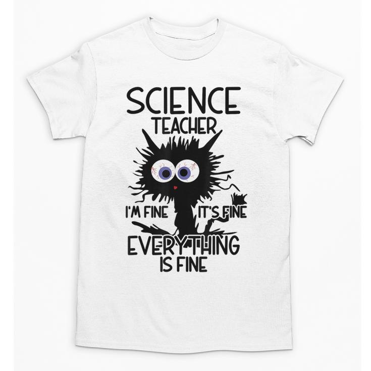 Science Teacher Appreciation Merch -Adults -Youth Grey Classic Fit Modern Science Theme Cartoon Unisex T-Shirt