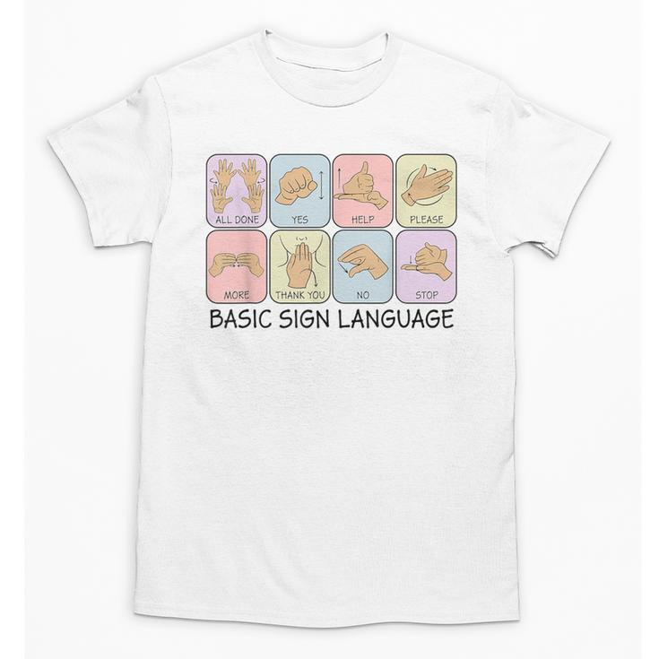 Basic Sign Language Speech Pathology Aac Sped Teacher Unisex T-Shirt