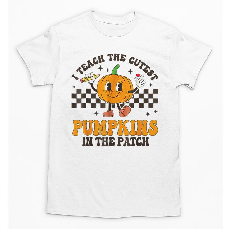 I Teach The Cutest Pumpkins In The Patch Groovy Teacher Fall Unisex T-Shirt, Groovy Teacher Gifts, trending gift