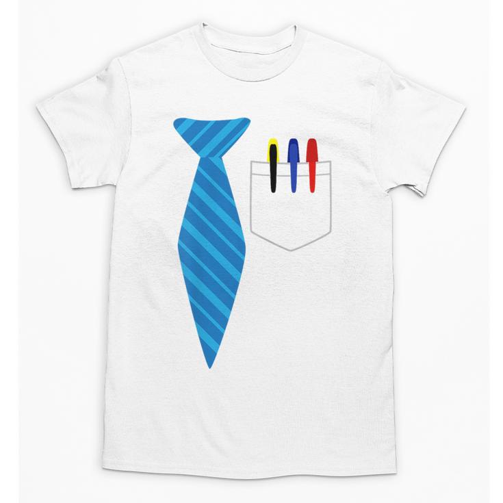 Teacher Tie & Pocket Protector Costume School Unisex T-Shirt