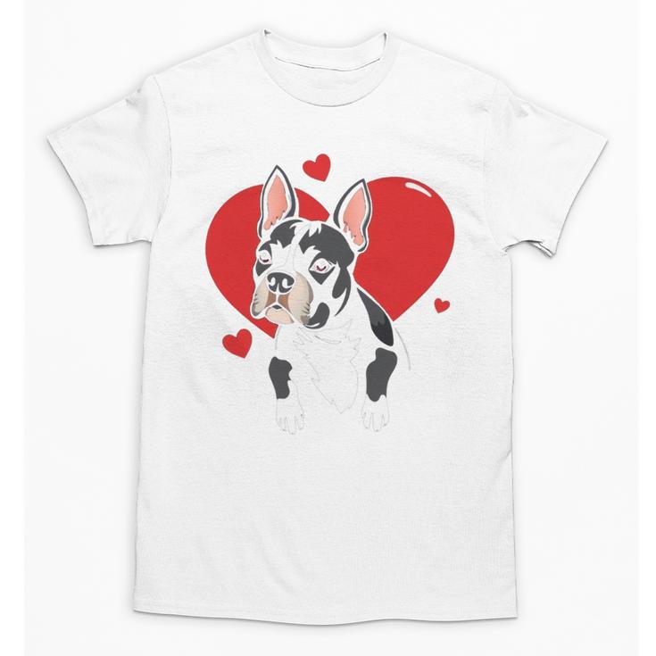Valentine's Day Boston Terrier Heart Unisex T-Shirt