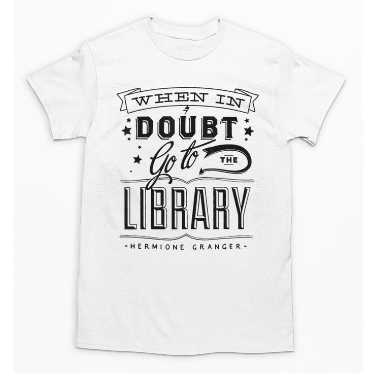 When In Doubt Go To The Library Teacher Vintage Book Lovers Unisex T-Shirt