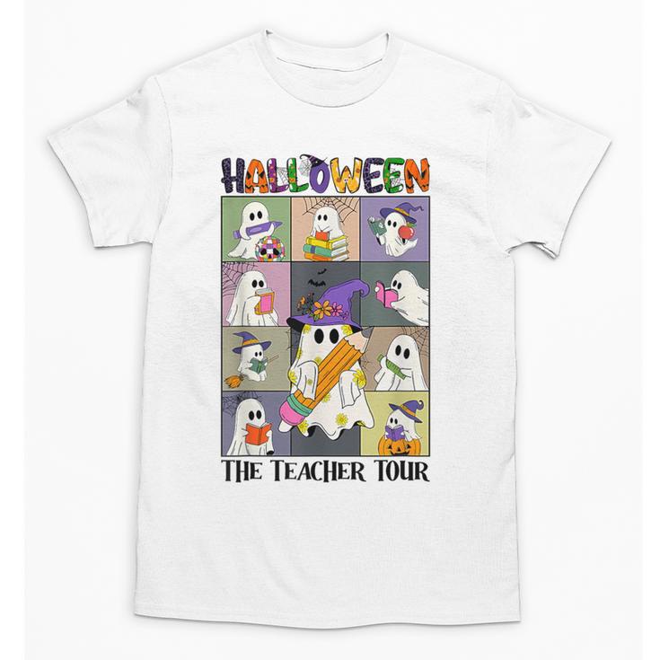 Women Halloween The Teacher Tour Ghosts Pencil Pumpkins Unisex T-Shirt