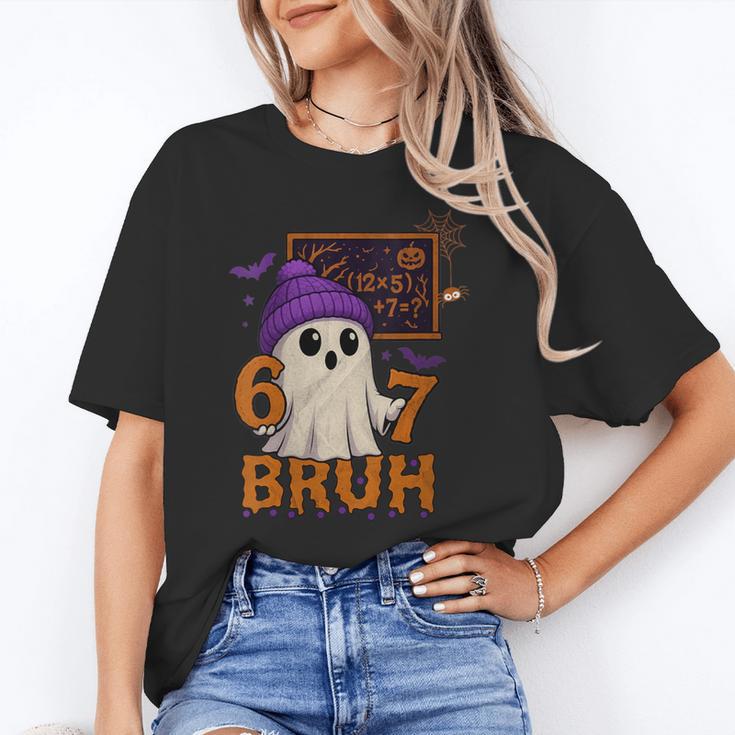 67 Teacher Halloween Ghost Six Seven Meme Math Equation Bruh Unisex T-Shirt, funny gift