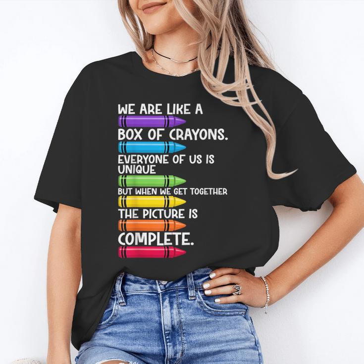 Back To School Teacher We Are Like A Box Of Crayons Unisex T-Shirt, funny gift Back To School Teacher We Are Like A Box Of Crayons Unisex T-Shirt, funny gift