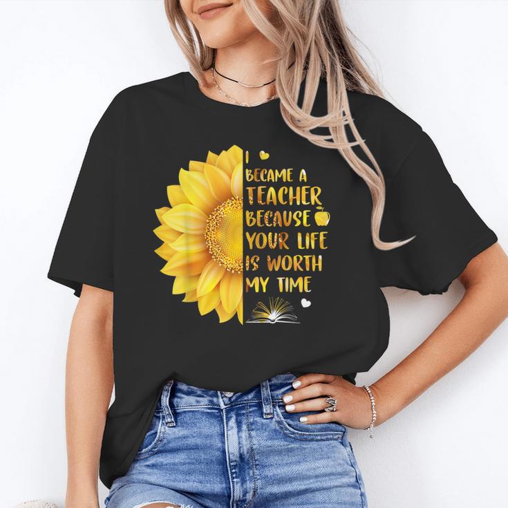 I Became A Teacher Because Your Life Is Worth My Time Tshirt Men Women Unisex T-Shirt, funny gift I Became A Teacher Because Your Life Is Worth My Time Tshirt Men Women Unisex T-Shirt, funny gift