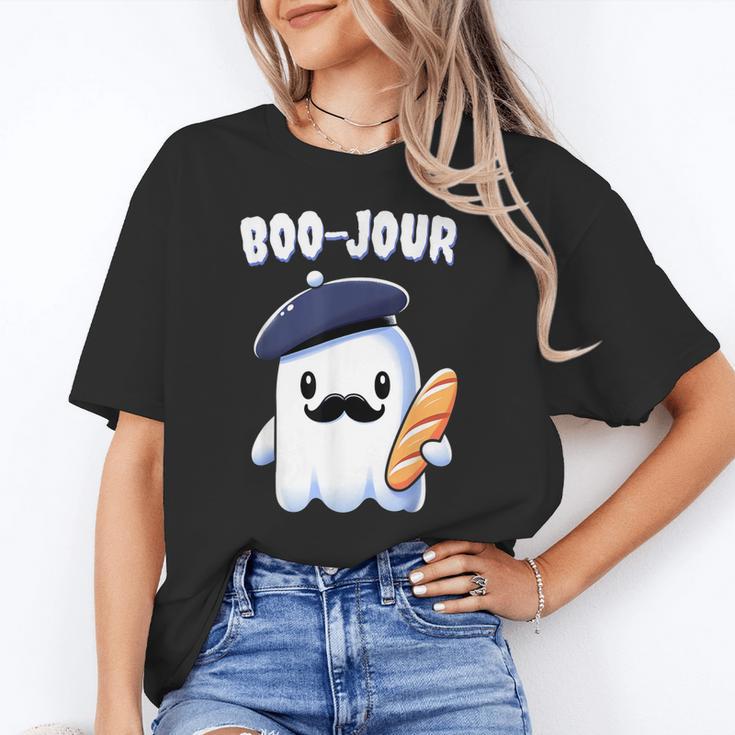 Boo Jour Ghost French Teacher Vintage Teacherlife Groovy Unisex T-Shirt, Groovy Teacher Shirts, funny gift