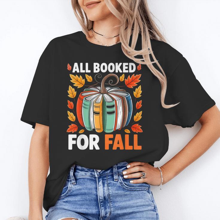 All Booked For Fall Book Pumpkin Autumn Thanksgiving Teacher Unisex T-Shirt, funny gift