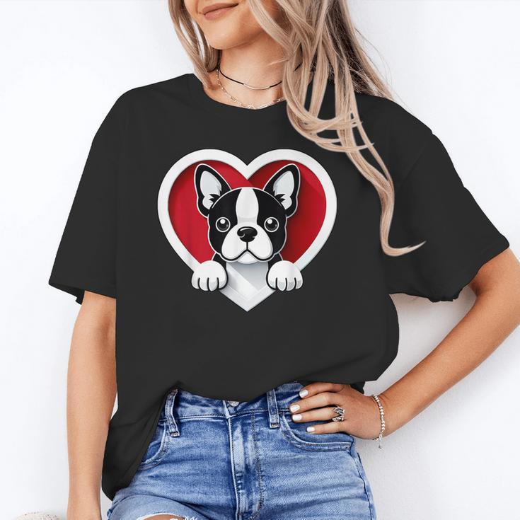 Boston Terrier Heart Cute Puppy Lover Or Dog Owner Unisex T-Shirt, funny gift