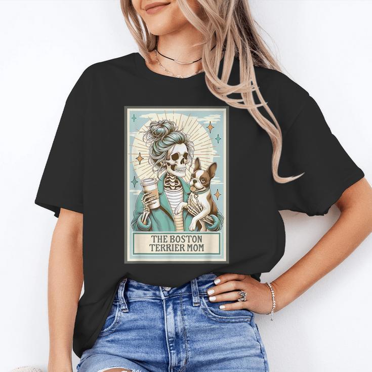 Boston Terrier Mom Skeleton Tarot Card Witch Vibes Dog Mom Unisex T-Shirt, Boston Terrier Mom Shirts, Boston Terrier Tarot Shirts, funny gift