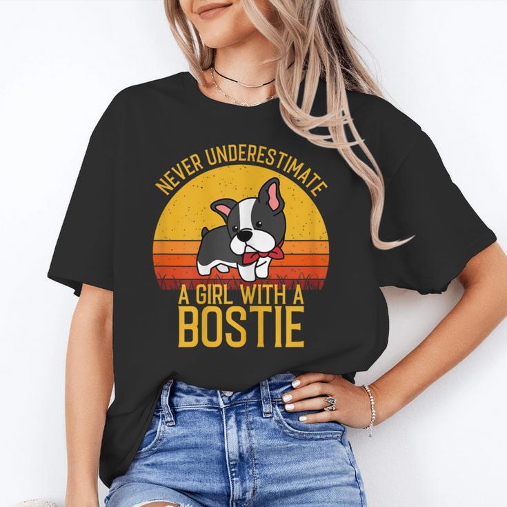 Boston Terrier Never Underestimate a Girl With a Bostie Unisex T-Shirt, funny gift