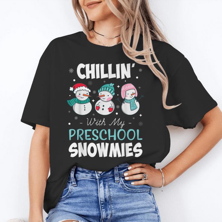 Chillin' With My Preschool Snowmies Teacher Christmas Men Women Kids Unisex T-Shirt, funny gift Chillin' With My Preschool Snowmies Teacher Christmas Men Women Kids Unisex T-Shirt, funny gift