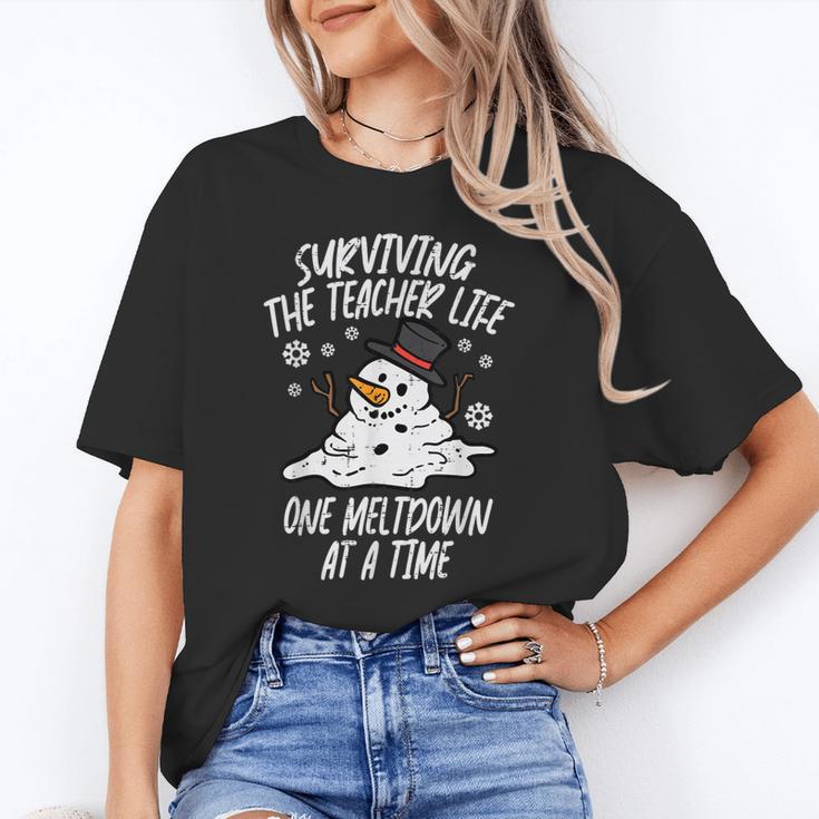 Christmas Surviving Teacher Life Meltdown Xmas Women Men Unisex T-Shirt, funny gift Christmas Surviving Teacher Life Meltdown Xmas Women Men Unisex T-Shirt, funny gift