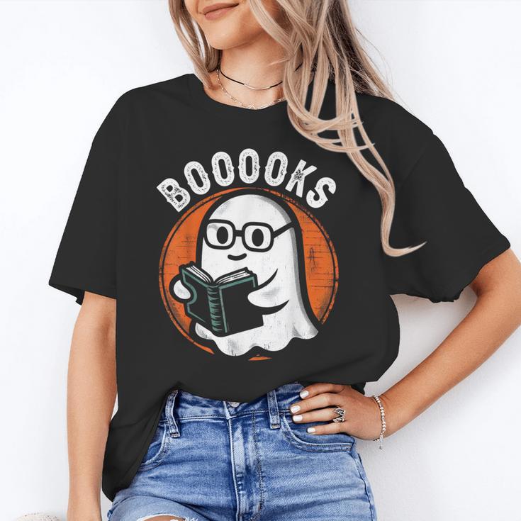 Cute Ghost Book Reading Books Lover Retro Halloween Teacher Unisex T-Shirt, funny gift