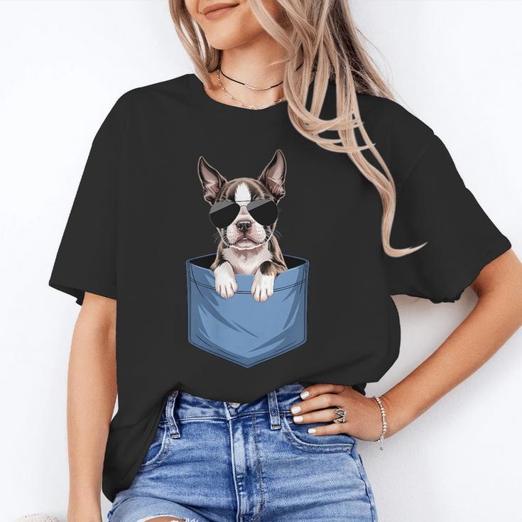 Cute Pocket Boston Terrier Lover Dog Mom Unisex T-Shirt, Boston Terrier Mom Shirts, funny gift