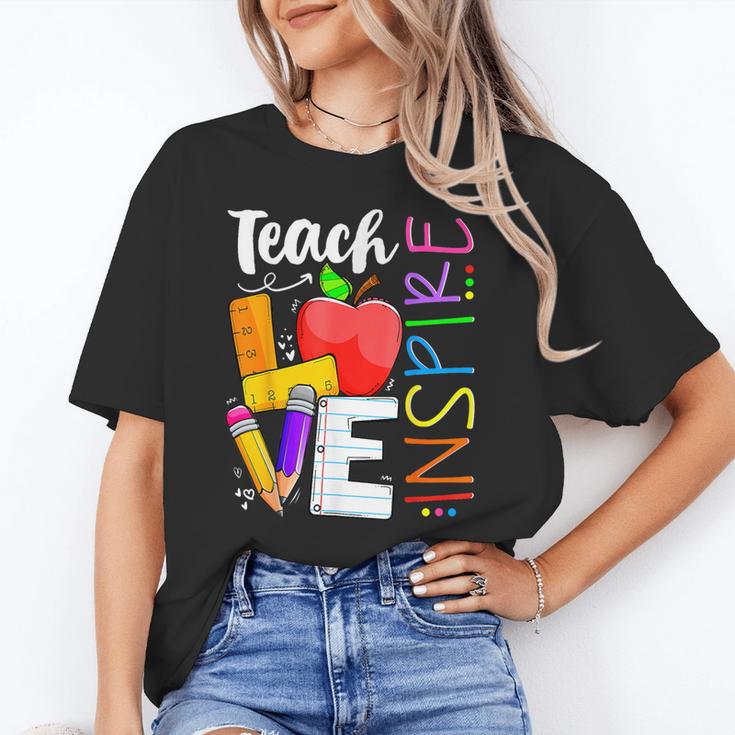 Cute Teach Love And Inspire Men Women Teacher Unisex T-Shirt, funny gift Cute Teach Love And Inspire Men Women Teacher Unisex T-Shirt, funny gift