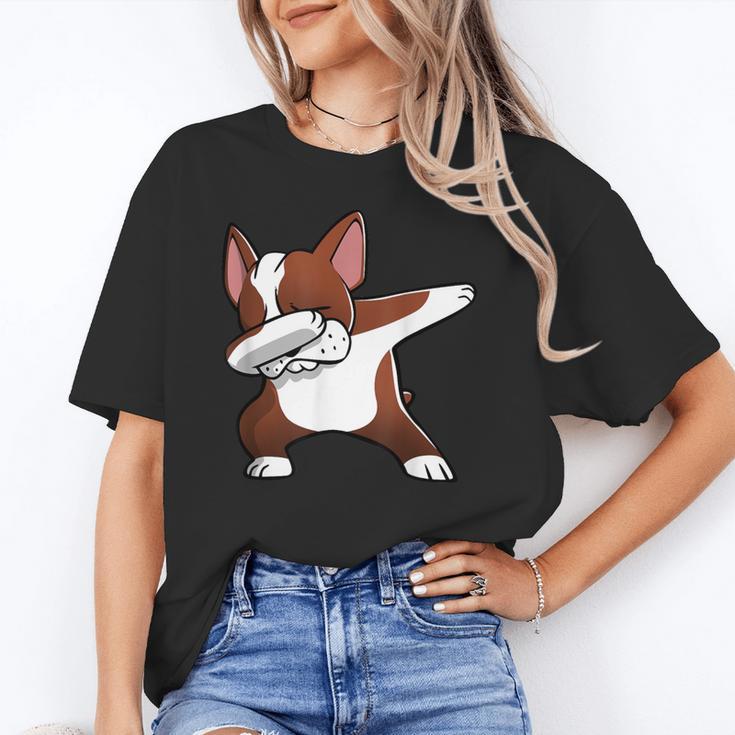 Dabbing Red Boston Terrier Dab Dance Dog Men Women Kids Unisex T-Shirt, funny gift